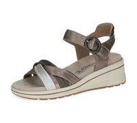 Keilsandalette CAPRICE "Caprice Sandalen Leder", Damen, Gr. 36, taupe, Leder, Schuhe (18503341-36) taupe
