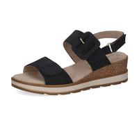 Caprice Damen-Sandalette OCEAN NUBUC Leder mit Absatz und Fußbett, Blau Größe 38