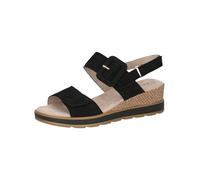 Caprice Damen Sandalen Black Nubuc – Leder mit Absatz und Fußbett – Schwarz Größe 41