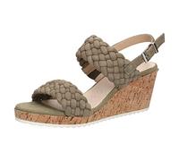 Caprice Sandalette Keilabsatz Grün Leder 28708