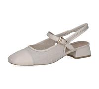Slingpumps CAPRICE "Caprice Pumps Leder/Textil", Damen, Gr. 38,5, vanilla, Leder, Textil, Schuhe Slingpumps (37434638-38,5) vanilla