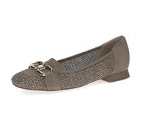 Ballerina CAPRICE "Caprice Ballerinas Leder/Textil", Damen, Gr. 38, mud, Leder, Textil, Schuhe Ballerina (38984140-38) mud
