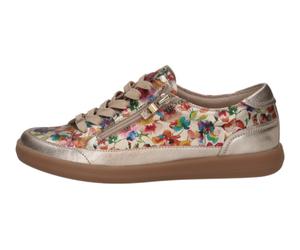 Caprice Sneaker 23759 (Leder, mit seitlichen Reissverschluss) gold/blume Damen, Größe Euro (US) 37