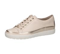 CAPRICE Damen Sneaker flach aus Leder mit Schnürsenkeln, Beige (Cream Comb), 40 EU