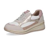 Sneaker CAPRICE "Caprice Sneaker Leder", Damen, Gr. 41, weiß, gold, Leder, Schuhe Sneaker (71424064-41) weiß, gold