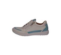CAPRICE Damen Sneaker flach aus Leder mit Reißverschluss, Blau (White/Lt.Blue), 41 EU