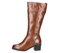 CAPRICE Damen Hohe Stiefel mit Absatz Airmotion aus Leder Blockabsatz Weite G, Braun (Cognac Nappa), 39 EU