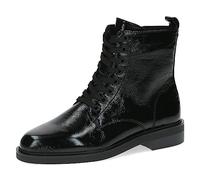 CAPRICE Damen Stiefeletten zum Schnüren aus Leder mit Reißverschluss, Schwarz (Black Naplak), 38.5 EU