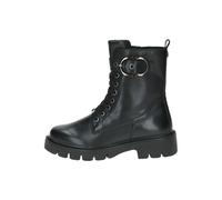 CAPRICE Damen Winterstiefeletten zum Schnüren aus Leder mit Schnalle, Schwarz (Black Nappa), 39 EU