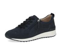 CAPRICE Damen Sneaker flach aus Leder mit Reißverschluss, Blau (Ocean Suede), 39 EU