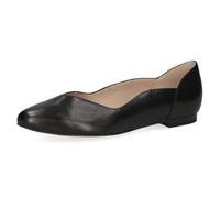 Caprice Damen Ballerinas Modell 99517029-39 aus Leder, wellenförmigem Einfass, Schwarz Größe 39