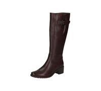 Caprice Women Long Boot Heel Materialmix aus Leder und Textil | 9-25600-47 - Reißverschluss, Atmungsaktiv, Blockabsatz 5 cm