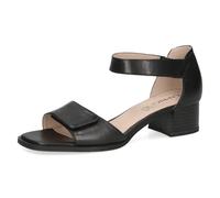 CAPRICE Damen Sandalen mit Absatz aus Leder mit Trapezabsatz, Schwarz (Black Nappa), 39 EU