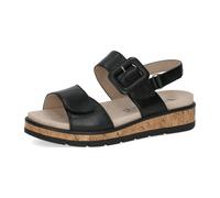 CAPRICE Damen Sandalen flach aus Leder mit Plateau, Schwarz (Black Nappa), 40 EU