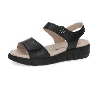 Caprice Damen Sandalen 9-28701-42/036 Comfort flach Leder Klettverschluss Schwarz Größe 38 EU