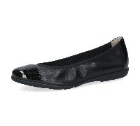 Caprice Damen-Ballerinas Black Comb – aus Leder mit Lack – Schwarz Größe 39 EU