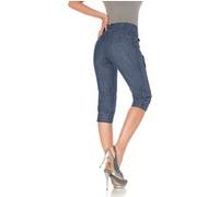 Caprihose HEINE, Damen, Gr. 40, Normalgrößen, blau (blau denim), 98% Baumwolle, 2% Elasthan, unifarben, 3/4-Länge, Hosen Caprihose (42851242-40) blau denim