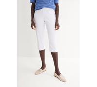 Caprihose BONPRIX, Damen, Gr. 48, N-Gr, weiß, Web, Obermaterial: 73% Viskose, 23% Polyamid, 4% Elasthan, slim fit, Hosen Caprihose, aus überwiegend Viskose, mit Elasthan-Anteil, figurnahe Passform (85