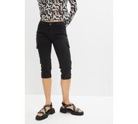 Caprihose BONPRIX, Damen, Gr. 50, N-Gr, schwarz, Web, Obermaterial: 97% Baumwolle, 3% Elasthan, skinny fit, Hosen Caprihose, aus Baumwolle mit Elasthan, Skinny Fit, im Cargo-Look (49647145-50) schwarz