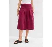 Caprihose BONPRIX, Damen, Gr. 54, N-Gr, rot (rhododendronrot), Obermaterial: 100% Baumwolle, loose fit, Hosen Caprihose, mit breitem Gummibund, aus reiner Baumwolle, Loose Fit Passform (15199923-54) r