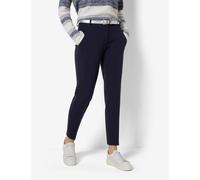 Caprihose BRAX "Style MARON S", Damen, Gr. 46K23, Kurzgrößen, blau (navy), 63% Viskose, 33% Polyamid, 4% Elasthan, regular fit, Hosen (26255437-23) navy