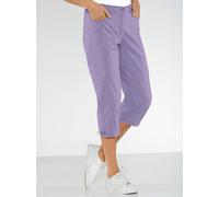 Caprihose CASUAL LOOKS, Damen, Gr. 42, Normalgrößen, lila (flieder), 98% Baumwolle, 2% Elasthan, unifarben, 3/4-Länge, Hosen Caprihose (47558661-42) flieder