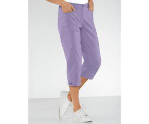 Caprihose CASUAL LOOKS, Damen, Gr. 44, Normalgrößen, lila (flieder), 98% Baumwolle, 2% Elasthan, unifarben, 3/4-Länge, Hosen Caprihose (47558661-44) flieder
