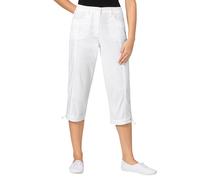 Caprihose CASUAL LOOKS, Damen, Gr. 44, Normalgrößen, weiß, 98% Baumwolle, 2% Elasthan, unifarben, 3/4-Länge, Hosen Caprihose (95603660-44) weiß