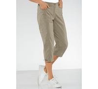Caprihose CASUAL LOOKS, Damen, Gr. 46, Normalgrößen, grau (taupe), 98% Baumwolle, 2% Elasthan, unifarben, 3/4-Länge, Hosen Caprihose, Topseller (46868625-46) taupe