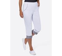 Caprihose CASUAL LOOKS, Damen, Gr. 46, Normalgrößen, weiß, 72% Viskose, 25% Polyamid, 3% Elasthan, gemustert, mehrfarbig, knielang, Hosen Caprihose (21415461-46) weiß