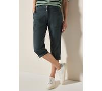 Caprihose CECIL "Style New York", Damen, Gr. 26, N-Gr, slate khaki, Web, Obermaterial: 98% Baumwolle, 2% Elasthan, unifarben, casual, normal kniebedeckend, Hosen, mit Knopfdetails am Bund (46030150-26