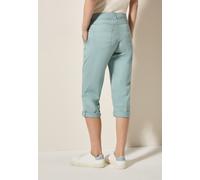 Caprihose CECIL "Style New York", Damen, Gr. 29, N-Gr, cool salvia grün, Web, Obermaterial: 98% Baumwolle, 2% Elasthan, unifarben, normal kniebedeckend, Hosen Caprihose, Sommerhose mit Knopfdetails am