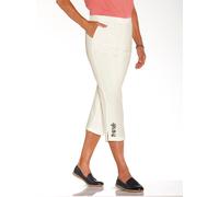 Caprihose CLASSIC BASICS, Damen, Gr. 21, Kurzgrößen, beige (ecru), 100% Polyester, unifarben, 3/4-Länge, Hosen Caprihose (31411315-21) ecru