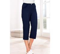 Caprihose CLASSIC BASICS, Damen, Gr. 42, Normalgrößen, blau (marine), 100% Polyester, unifarben, 3/4-Länge, Hosen Caprihose (715442-42) marine
