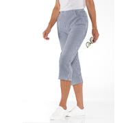 Caprihose CLASSIC BASICS, Damen, Gr. 50, Normalgrößen, blau (dunkelblau, gestreift), 100% Baumwolle, gemustert, gestreift, 3/4-Länge, Hosen Caprihose (81273224-50) dunkelblau, gestreift