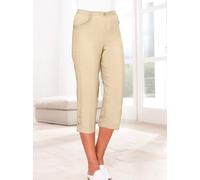 Caprihose CLASSIC BASICS, Damen, Gr. 52, Normalgrößen, beige (sand), 100% Polyester, unifarben, 3/4-Länge, Hosen Caprihose (712211-52) sand