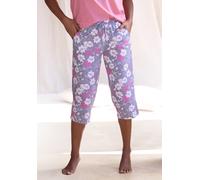 Caprihose, Damen, Gr. 32/34, N-Gr, blau (graublau, pink, geblümt), Single Jersey, Obermaterial: 100% Baumwolle, VIVANCE DREAMS BY LASCANA, gemustert, Basic, bequem 3/4-Länge, Hosen Caprihose, in schma