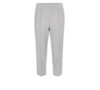 Caprihose GOLDNER "Kurzgröße Sportive 7/8-Hose mit Biesen", Damen, Gr. 23, K-Gr, grau (silbergrau), Obermaterial: 100% Polyester COOLMAX(R) PES(Coolmax)., normal, Hosen Caprihose, Ohne (24668050-23) s