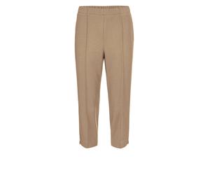 Caprihose GOLDNER "Kurzgröße Sportive 7/8-Hose mit Biesen", Damen, Gr. 24, K-Gr, beige (sand), Obermaterial: 100% Polyester COOLMAX(R) PES(Coolmax)., normal, Hosen Caprihose, Ohne (87356331-24) sand