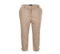 Caprihose GOLDNER "Kurzgröße Sportive Capri-Hose aus trageangenehmen Satin", Damen, Gr. 27, K-Gr, beige, Obermaterial: 64% Baumwolle CO. 33% Polyester PES. 3% Elasthan EL., normal, Hosen Caprihose, Pe