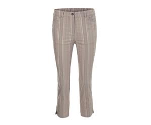 Caprihose GOLDNER "Kurzgröße Verkürzte Strukturhose in elastischer Ware", Damen, Gr. 20, K-Gr, grau (zement), Obermaterial: 45% Elastomultiester ELE. 44% Baumwolle CO. 7% Viskose CV. 4% Polyester PES.