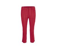 Caprihose GOLDNER "Kurzgröße Verkürzte Strukturhose in elastischer Ware", Damen, Gr. 21, K-Gr, rot, Obermaterial: 45% Elastomultiester ELE. 44% Baumwolle CO. 7% Viskose CV. 4% Polyester PES., normal,