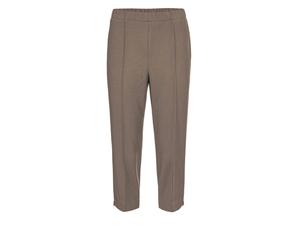 Caprihose GOLDNER "Sportive 7/8-Hose mit Biesen", Damen, Gr. 44, N-Gr, beige (taupe), Obermaterial: 100% Polyester COOLMAX(R) PES(Coolmax)., normal, Hosen Caprihose, Ohne (83044609-44) taupe