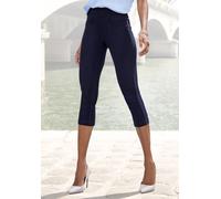 Caprihose H.I.S, Damen, Gr. 32/34, N-Gr, blau (marine), Obermaterial: 70% Baumwolle, 25% Polyester, 5% Elasthan, unifarben, Basic, Hosen, im Schlupfhosen Style (34132834-32) marine