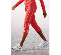 Caprihose H.I.S, Damen, Gr. 36/38, N-Gr, rot, Interlock, Obermaterial: 60% Baumwolle, 40% Polyester, bestickt, unifarben, Basic, bequem kniebedeckend, Hosen Caprihose, mit seitlichem Piping. Ideal für
