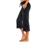 Caprihose H.I.S, Damen, Gr. 40/42, N-Gr, schwarz, Strick, Obermaterial: 95% Baumwolle, 5% Elasthan, unifarben, 3/4-Länge, Hosen Caprihose, mit geradem Bein, Loungeanzug (469187-40) schwarz
