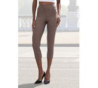 Caprihose H.I.S, Damen, Gr. 44/46, N-Gr, grau (taupe), Obermaterial: 70% Baumwolle, 25% Polyester, 5% Elasthan, unifarben, Basic, Hosen, im Schlupfhosen Style (10595651-44) taupe