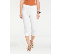 Caprihose HEINE, Damen, Gr. 34, Normalgrößen, weiß, 70% Viskose, 25% Polyamid, 5% Elasthan, unifarben, 3/4-Länge, Hosen Caprihose (11902404-34) weiß