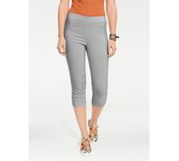 Caprihose HEINE, Damen, Gr. 48, Normalgrößen, grau, 70% Viskose, 25% Polyamid, 5% Elasthan, unifarben, 3/4-Länge, Hosen Caprihose (53457800-48) grau