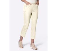 Caprihose HEINE, Damen, Gr. 50, Normalgrößen, ecru, 72% Baumwolle, 25% Polyester, 3% Elasthan, unifarben, Hosen Caprihose (63802420-50) ecru